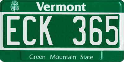 VT license plate ECK365