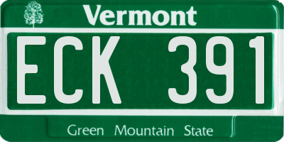 VT license plate ECK391