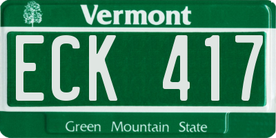 VT license plate ECK417