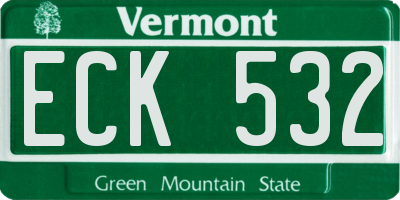 VT license plate ECK532