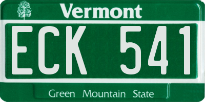 VT license plate ECK541