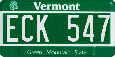 VT license plate ECK547