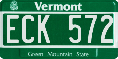 VT license plate ECK572