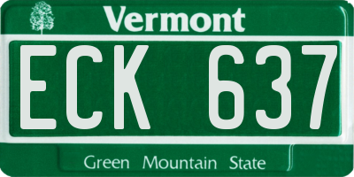 VT license plate ECK637