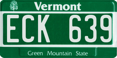 VT license plate ECK639