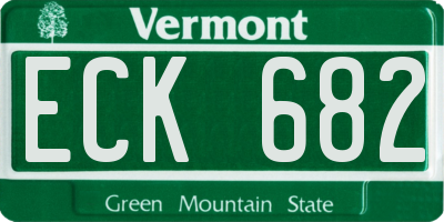 VT license plate ECK682