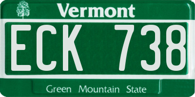 VT license plate ECK738