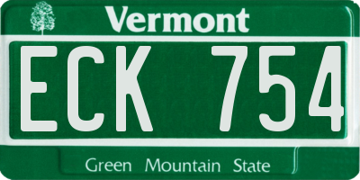 VT license plate ECK754