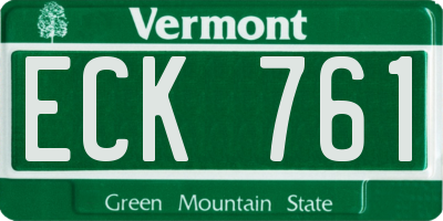 VT license plate ECK761