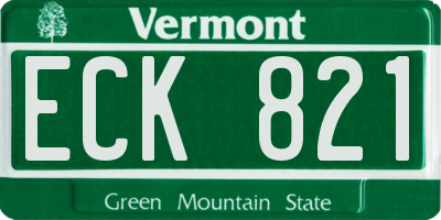 VT license plate ECK821