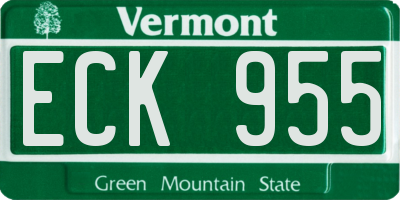 VT license plate ECK955