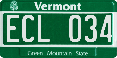 VT license plate ECL034