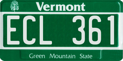 VT license plate ECL361