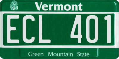 VT license plate ECL401