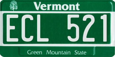 VT license plate ECL521