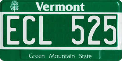 VT license plate ECL525