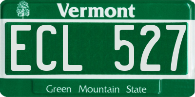 VT license plate ECL527