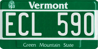 VT license plate ECL590