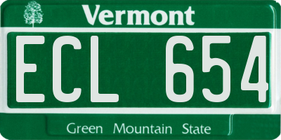 VT license plate ECL654