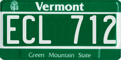 VT license plate ECL712
