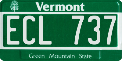 VT license plate ECL737