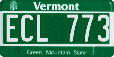 VT license plate ECL773
