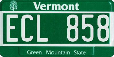 VT license plate ECL858