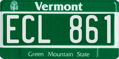 VT license plate ECL861