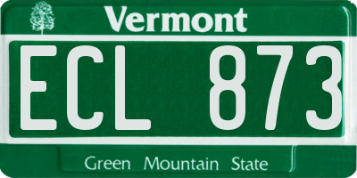 VT license plate ECL873