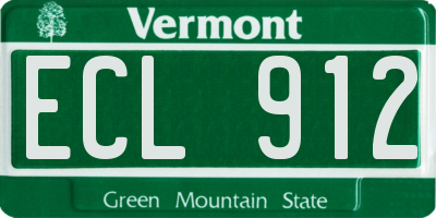 VT license plate ECL912