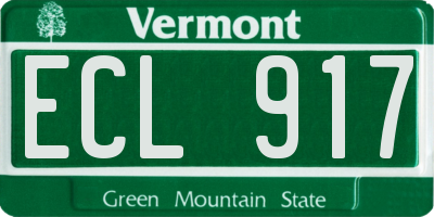 VT license plate ECL917