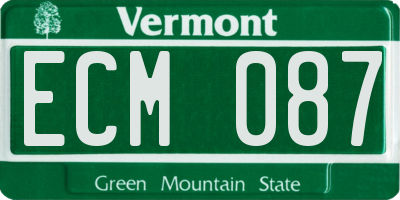 VT license plate ECM087