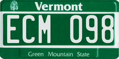 VT license plate ECM098
