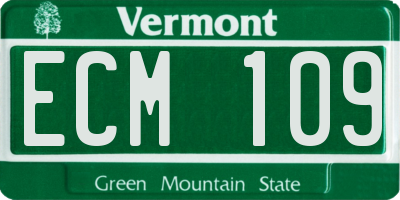VT license plate ECM109