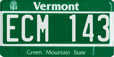 VT license plate ECM143