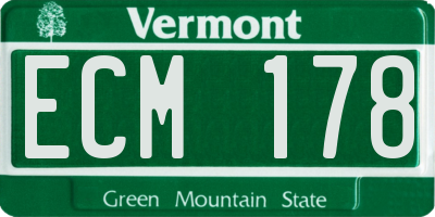 VT license plate ECM178