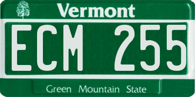 VT license plate ECM255