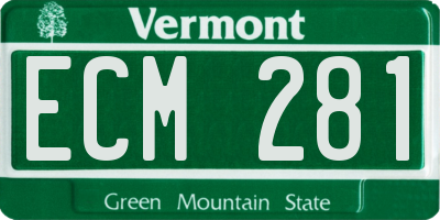 VT license plate ECM281