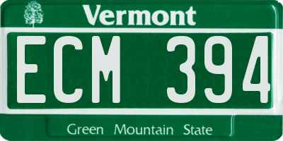 VT license plate ECM394