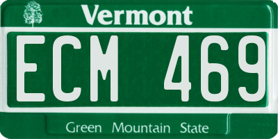 VT license plate ECM469