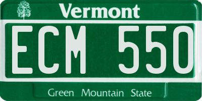 VT license plate ECM550