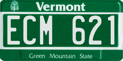 VT license plate ECM621