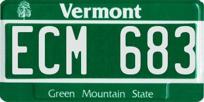 VT license plate ECM683