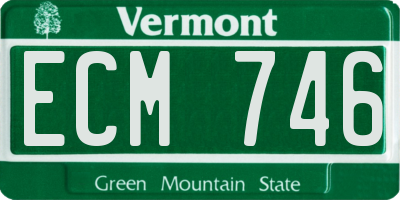 VT license plate ECM746