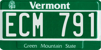 VT license plate ECM791