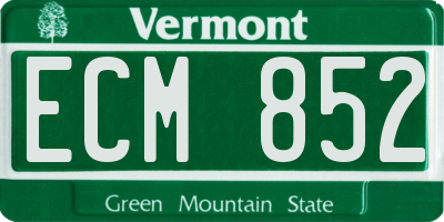VT license plate ECM852