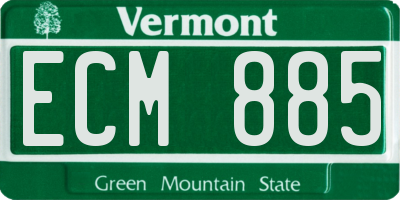 VT license plate ECM885
