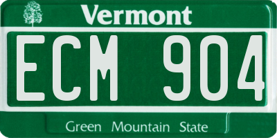 VT license plate ECM904