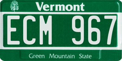 VT license plate ECM967
