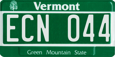 VT license plate ECN044